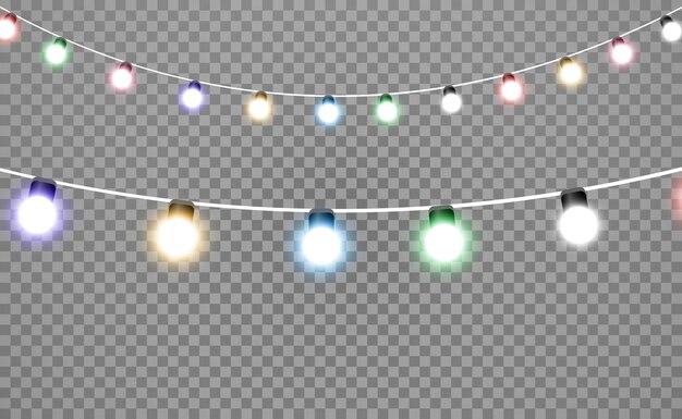 Kerst heldere mooie lichten ontwerpelementen Gloeiende lichten voor het ontwerp van Xmas