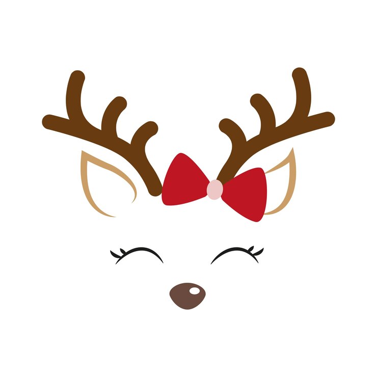Vector kerst herten. herten masker. vectorafbeeldingen