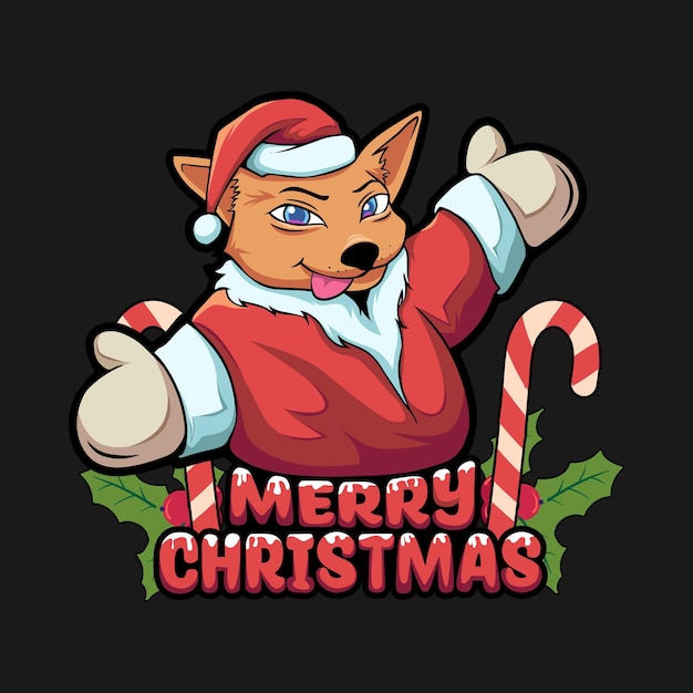 Kerst Honden T-shirt Ontwerpen Kunstwerk, Merry Christmas Poster Illustratie