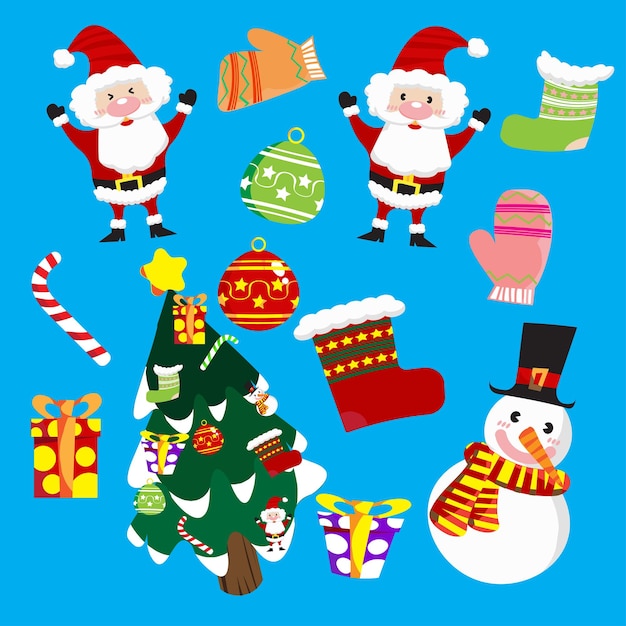 Kerst icon bundel set vector afbeelding