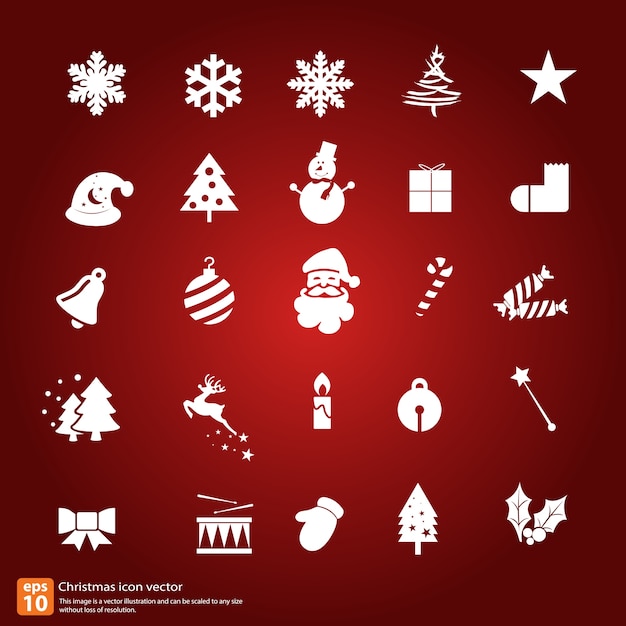 Kerst iconen ontwerp, rode achtergrond