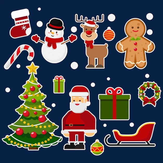 Kerst illustratie vector set