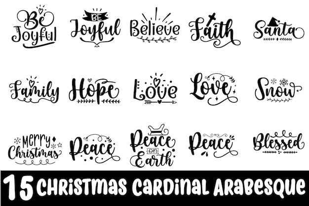 Kerst kardinaal Arabesque bundel, kerst kardinaal Arabesque SVG gesneden bestand bundel