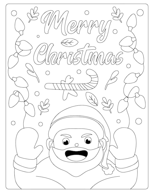 Kerst Kleurplaat Premium Vector Voor Kinderen