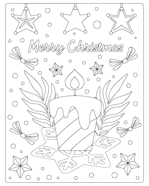 Kerst Kleurplaat Premium Vector Voor Kinderen