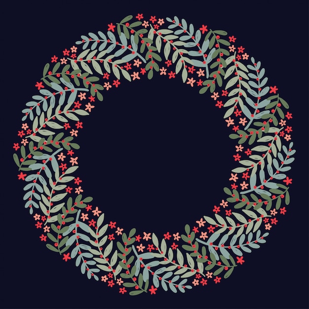 Kerst krans ontwerp vector.