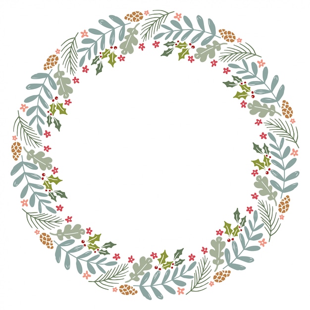 Kerst krans ontwerp vector.