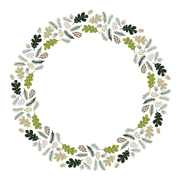 Kerst krans ontwerp vector.