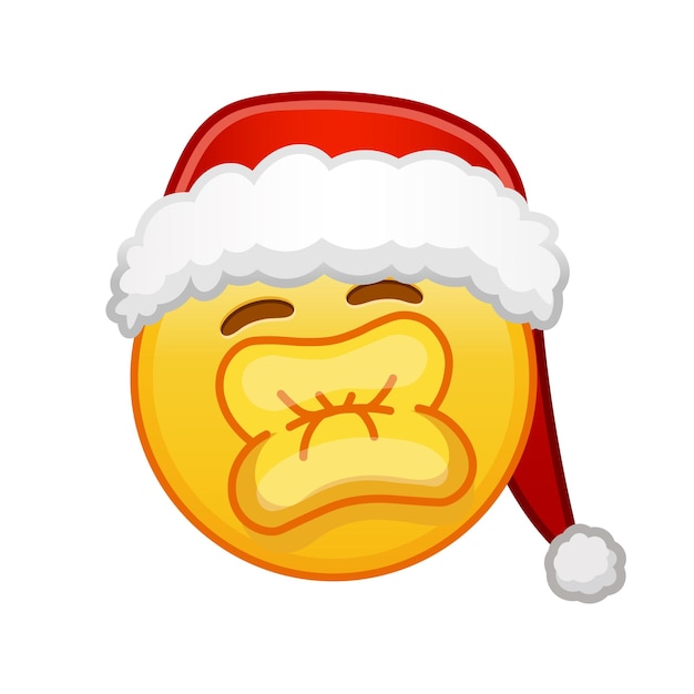 Kerst kussend gezicht met lachende ogen Grote gele emoji-glimlach