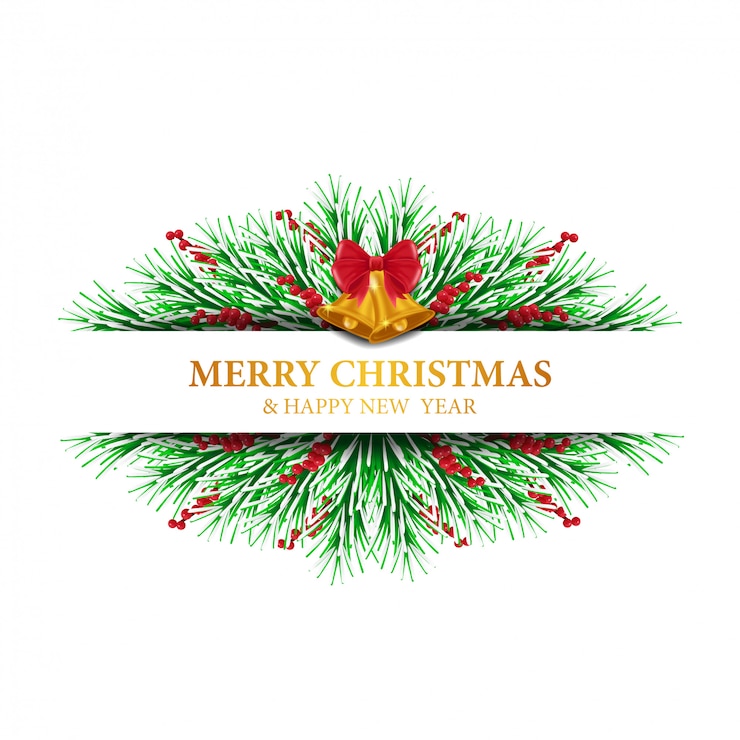 Vector kerst met guirlande decoratie met bel