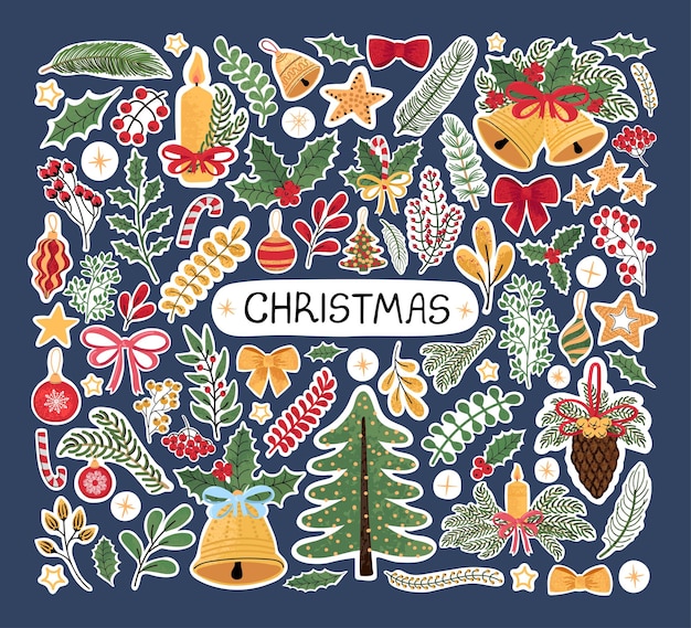 Kerst moderne set stickers