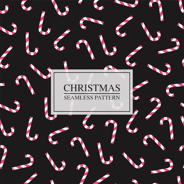 Kerst naadloze patroon met snoepjes stokken Herhaalbare vakantie achtergrond Zwart helder ontwerp