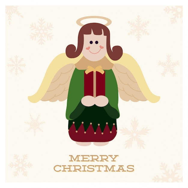 Vector kerst ontwerp met schattige engel