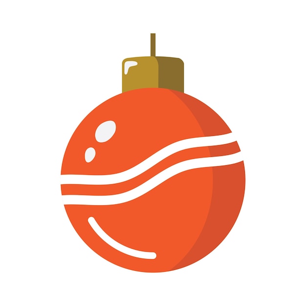 Kerst opknoping rode bal hand getrokken doodle element vectorillustratie