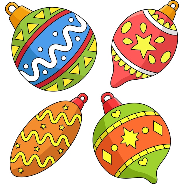 Kerst Ornament Cartoon Gekleurde Clipart