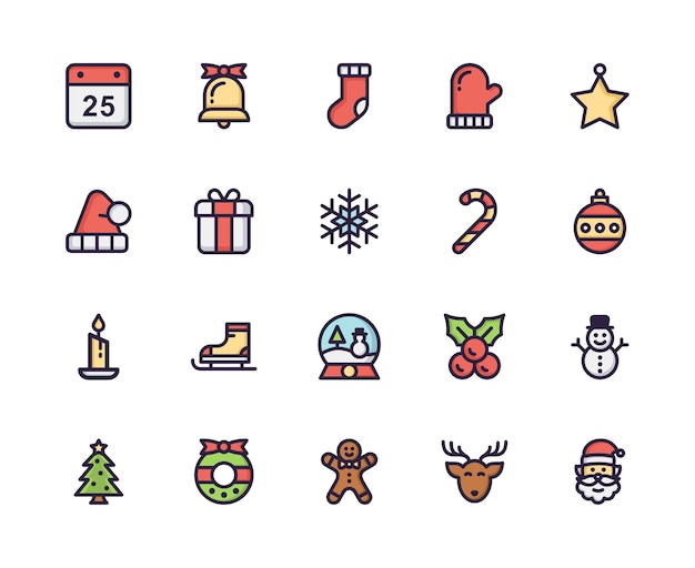 Kerst pictogram concept