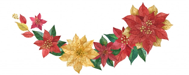 Kerst poinsettia garland