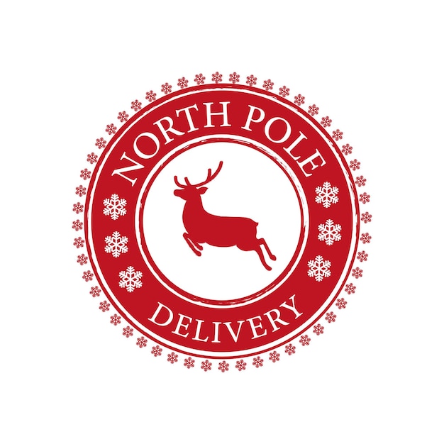 Kerst post rubber stempel Noordpool leveringszegel
