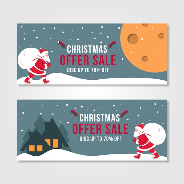 Kerst sale banner santa