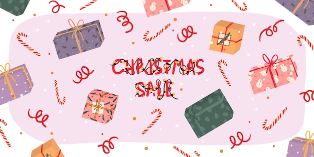 Kerst Sale hand getekende banner