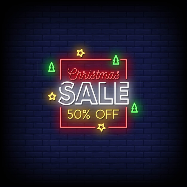 Kerst sale neon signs style text