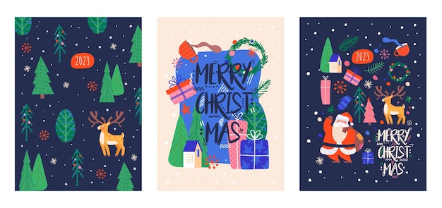 Kerst scandi banner set