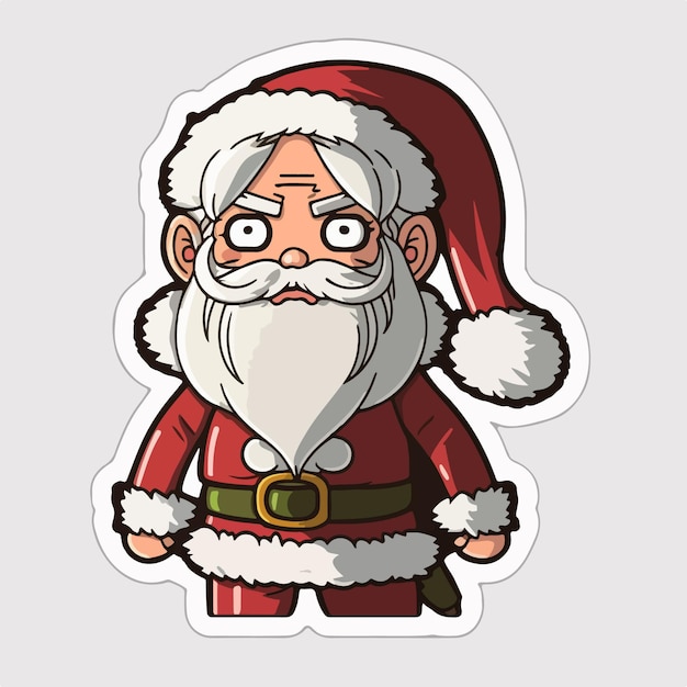 Kerst schattig santa xmas boos Santa stickers elementen Wintervakantie
