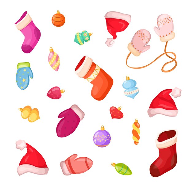 Kerst set. vector cartoon afbeelding