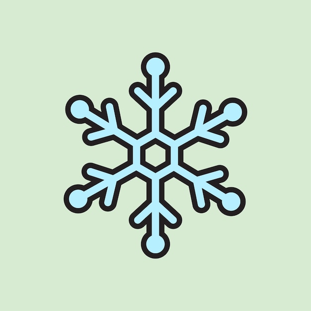 Vector kerst sneeuwvlok icoon met lineaire kleurstijl