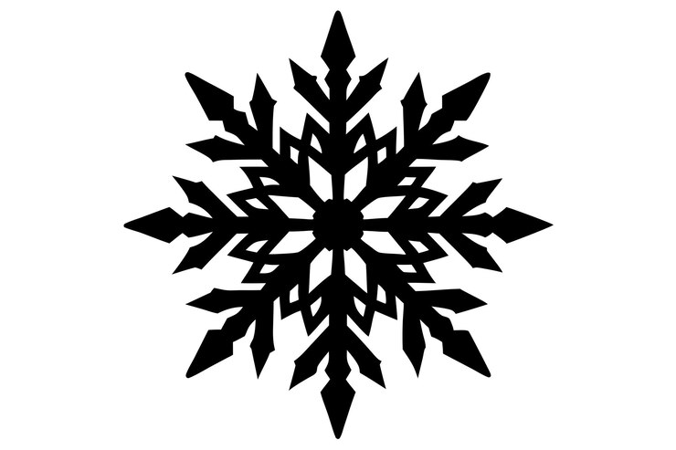 Vector kerst sneeuwvlok zwarte silhouet vector kunst en illustratie