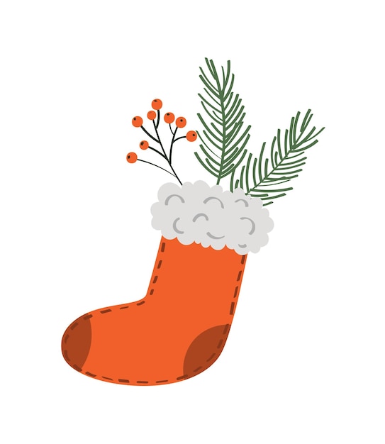 Kerst sok voor geschenken. vector illustratie.