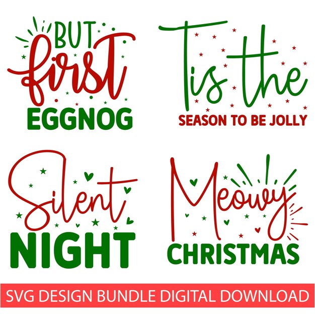 Vector kerst svg design bundle file digitale download