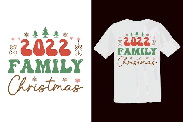 Kerst svg groovy retro shirt. kerst familie 2022 cadeau t-shirt ontwerp.