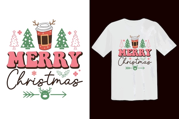 Kerst SVG Groovy retro shirt. Kerst familie cadeau t-shirt ontwerp.