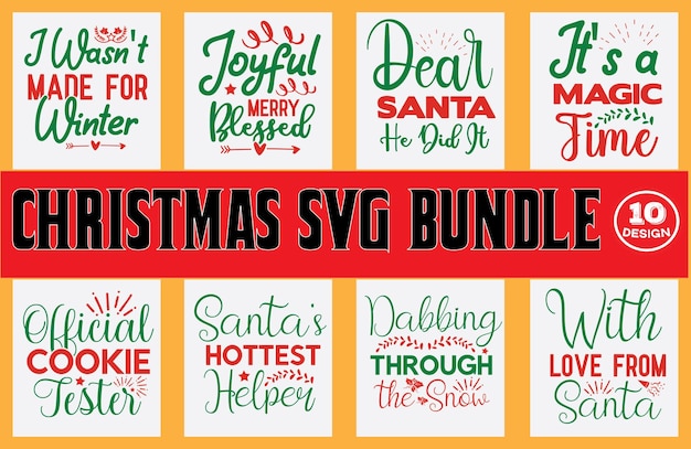 Vector kerst svg ontwerp bundel