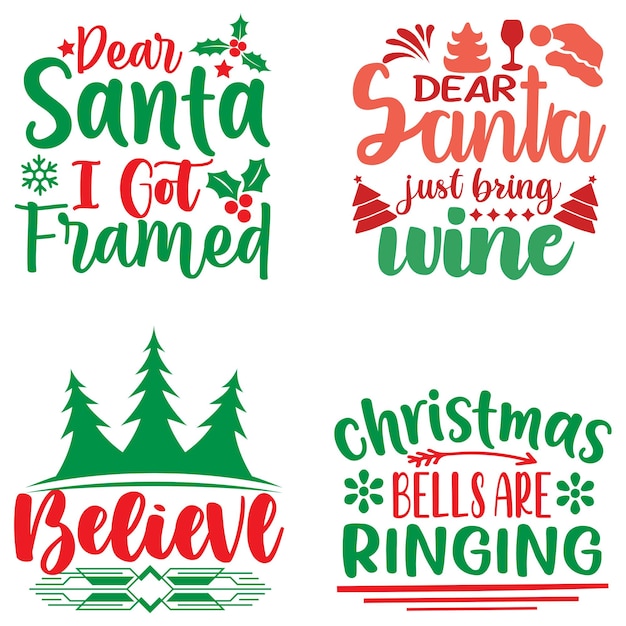 Kerst Svg Quotes typografie Tshirt Design