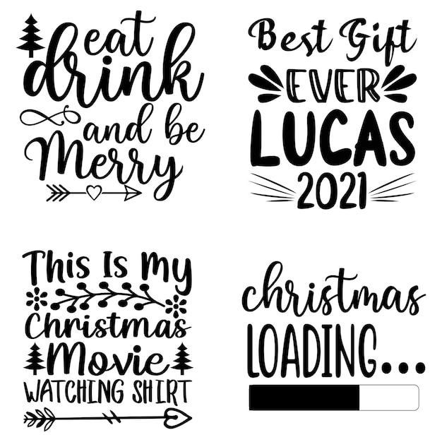 Kerst svg quotes typografie tshirt design