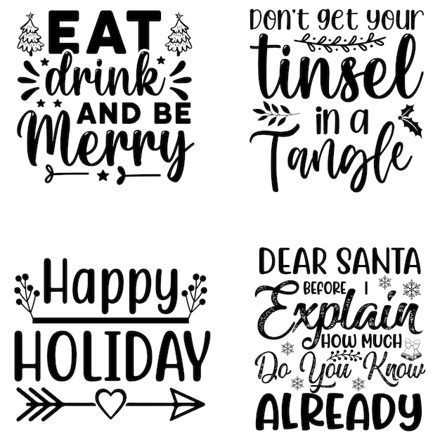 Kerst svg quotes typografie tshirt design