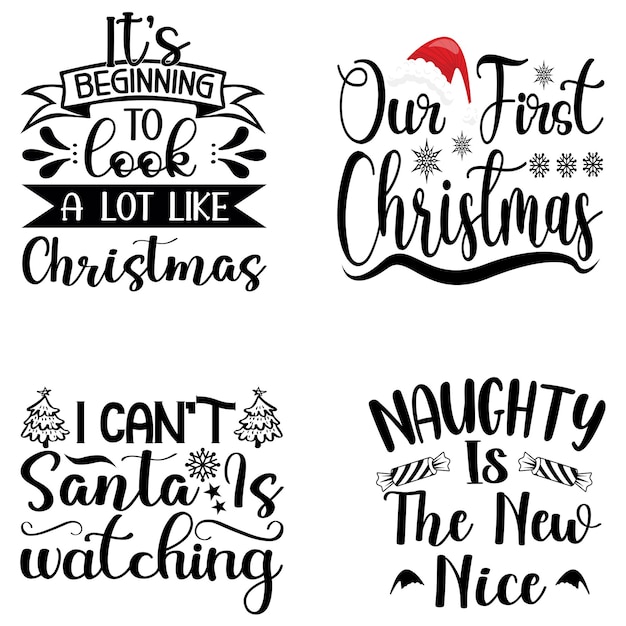 Kerst svg quotes typografie tshirt design