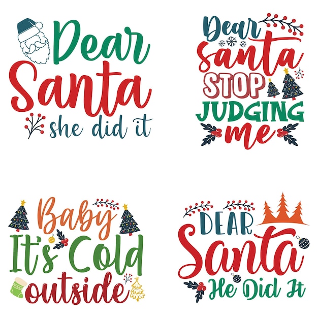 Vector kerst svg typografie design