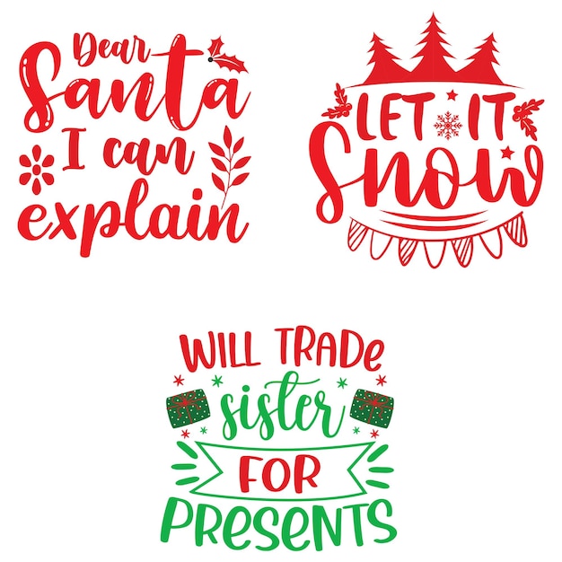 Vector kerst svg typografie design