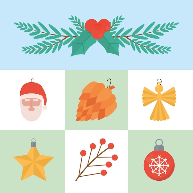 Kerst symbolen icon set