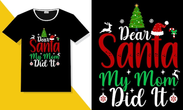 Kerst t-shirt ontwerp of kerst typografie t-shirt