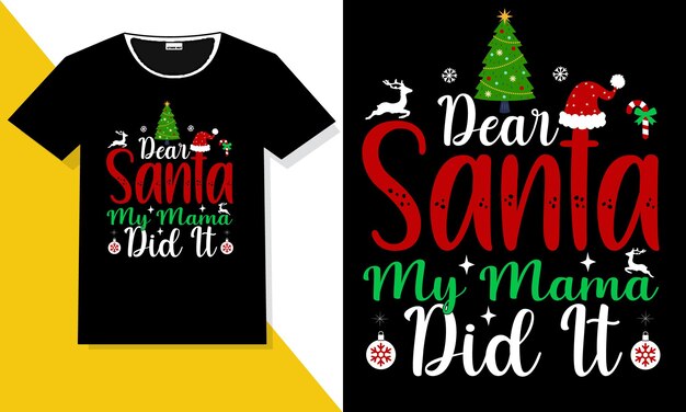 Vector kerst t-shirt ontwerp of kerst typografie t-shirt