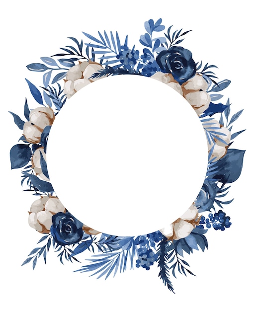 Kerst thema bloemen frame