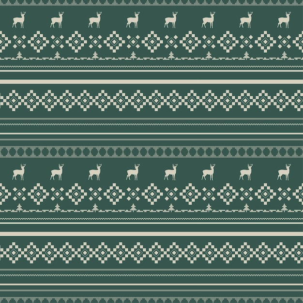Kerst trui naadloze patroon op groene kleur achtergrond