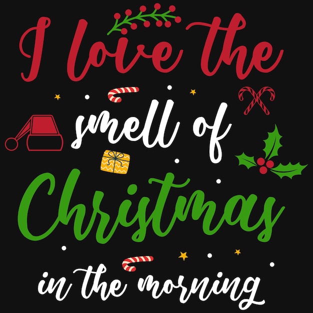 Kerst typografie tshirt ontwerp