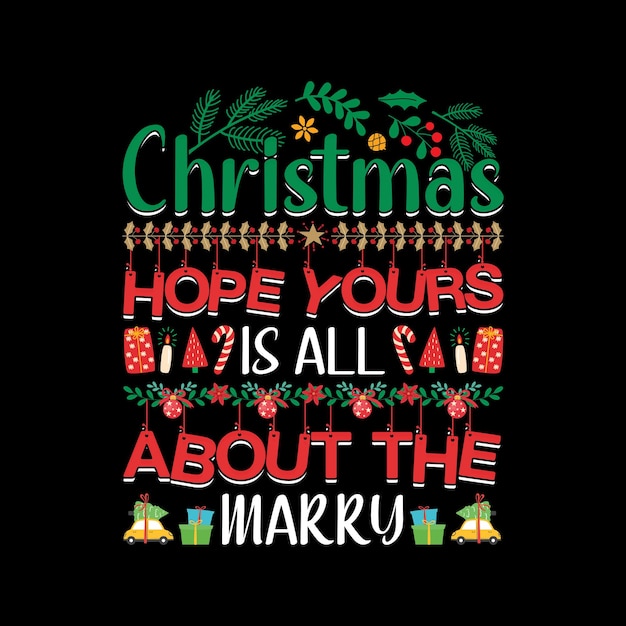 Kerst typografie vector T-shirt design.