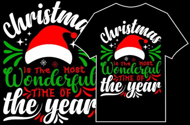 Kerst typografische T-shirt Design Vector. Kerst is de mooiste tijd van het jaar