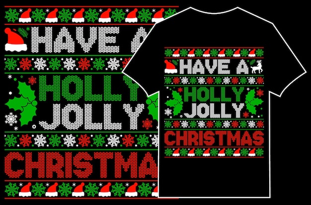 Kerst typografische T-Shirt vector. Hele fijne kerstdagen
